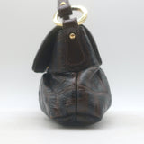 Fendi FF Zucca-Embossed Mini Chef Bag Dark Brown Leather