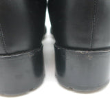 Valentino Floral Applique Combat Boots Black Leather Size 39.5