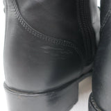 Valentino Floral Applique Combat Boots Black Leather Size 39.5