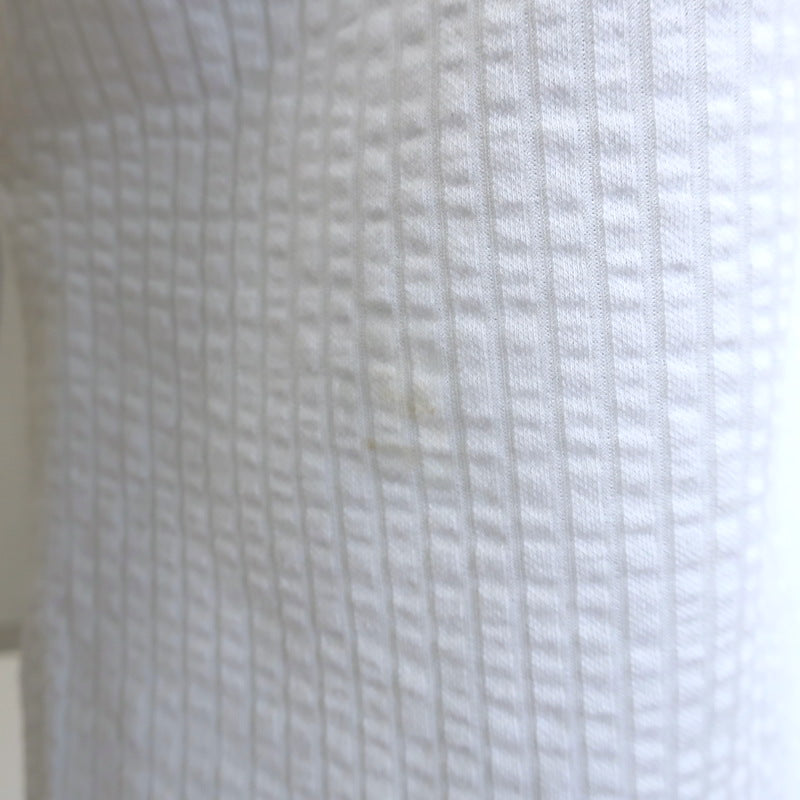 Harris Wharf London Coolmax Seersucker Shirt White Cotton-Blend Size 42