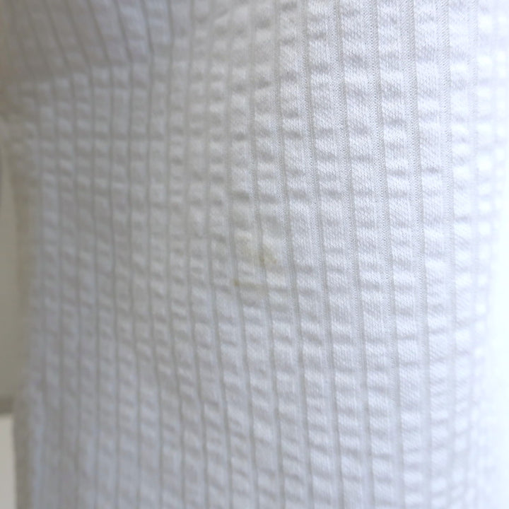 Harris Wharf London Coolmax Seersucker Shirt White Cotton-Blend Size 42