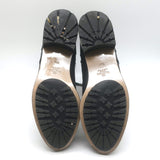 Valentino Floral Applique Combat Boots Black Leather Size 39.5