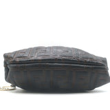 Fendi FF Zucca-Embossed Mini Chef Bag Dark Brown Leather