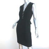 Altuzarra Lace-Up Sleeveless Peplum Dress Topi Black Crepe Size 40