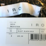 IRO One-Shoulder Ruffled Romper Payham Black/Gold Lurex Size 36 NEW