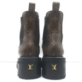 Louis Vuitton LV Beaubourg Ankle Boots Brown Monogram Canvas Size 38