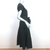 Veronica Beard Jeans Trail Tiered Midi Dress Black Stretch Cotton Size 6