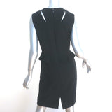 Altuzarra Lace-Up Sleeveless Peplum Dress Topi Black Crepe Size 40