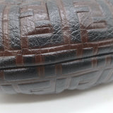 Fendi FF Zucca-Embossed Mini Chef Bag Dark Brown Leather