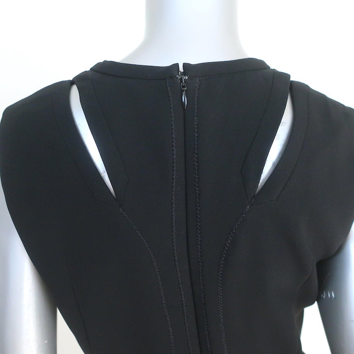 Altuzarra Lace-Up Sleeveless Peplum Dress Topi Black Crepe Size 40