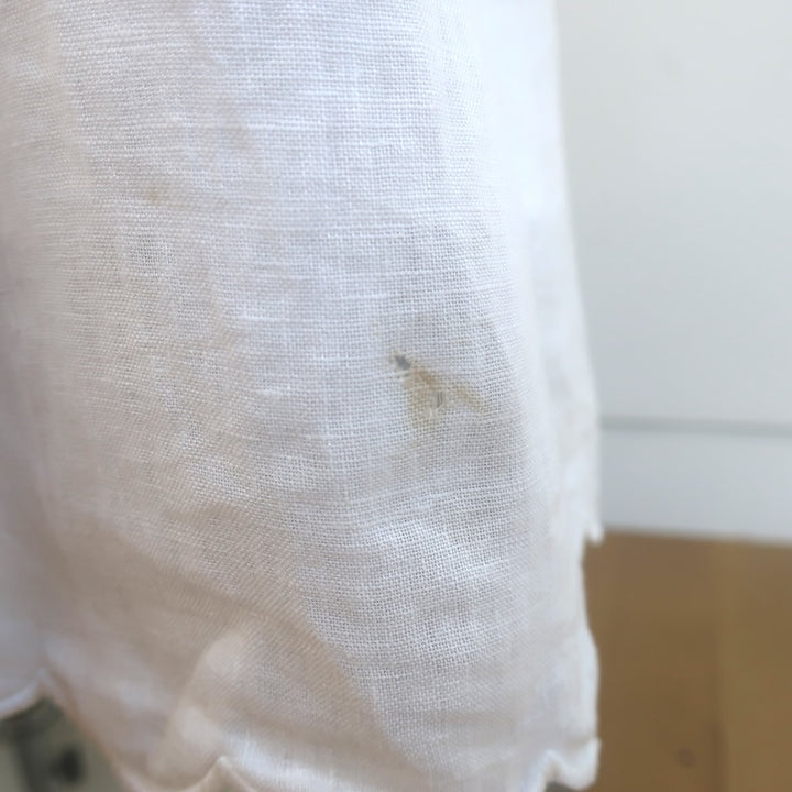 Zimmermann Rhiannon Cutout Scalloped Midi Dress White Linen Size 1
