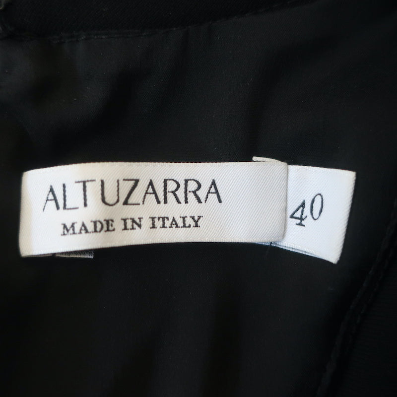 Altuzarra Lace-Up Sleeveless Peplum Dress Topi Black Crepe Size 40