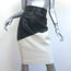 A.O.T.C Pencil Skirt Black Faux Leather & Off-White Canvas Size Small NEW
