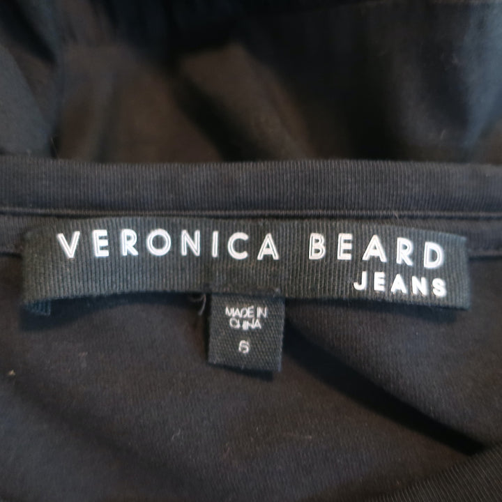 Veronica Beard Jeans Trail Tiered Midi Dress Black Stretch Cotton Size 6