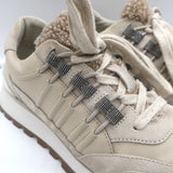 Brunello Cucinelli Shearling & Monili-Trimmed Running Sneakers Taupe Size 39