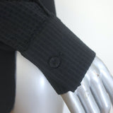 Harris Wharf London Coolmax Seersucker Shirt Black Cotton-Blend Size 42