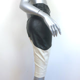 A.O.T.C Pencil Skirt Black Faux Leather & Off-White Canvas Size Small NEW