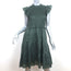 SEA Smocked Tiered Mini Dress Dark Green Ramie Size 4