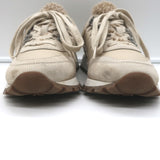 Brunello Cucinelli Shearling & Monili-Trimmed Running Sneakers Taupe Size 39