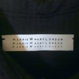 Harris Wharf London Coolmax Seersucker Shirt Black Cotton-Blend Size 42