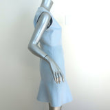 Christian Dior Flared Hem Mini Dress Light Blue Cotton-Silk Size 42