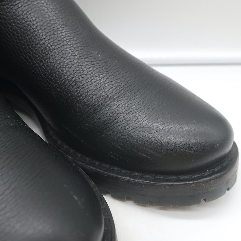 Louis Vuitton Discovery Ankle Boots Black Leather &amp; Monogram Canvas Size 37.5