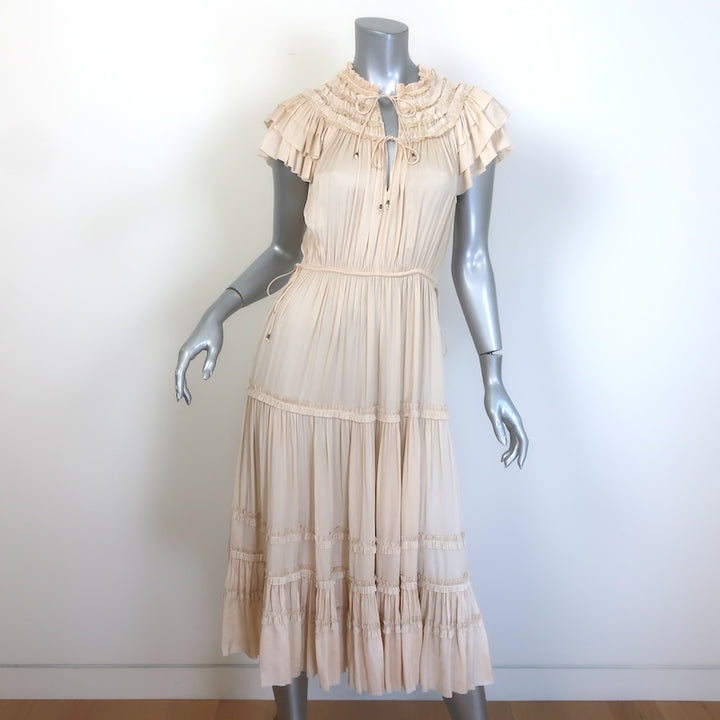Ulla Johnson Isadora Ruffle-Trimmed Tiered midi dress Sz 4, side view