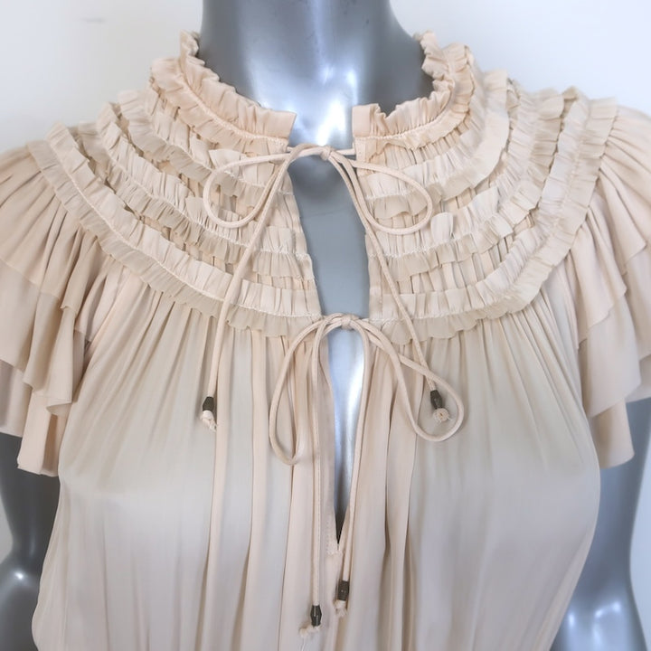 Ulla Johnson Isadora Ruffle-Trimmed Tiered midi dress Sz 4, back view