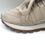 Brunello Cucinelli Shearling & Monili-Trimmed Running Sneakers Taupe Size 39