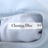 Christian Dior Flared Hem Mini Dress Light Blue Cotton-Silk Size 42