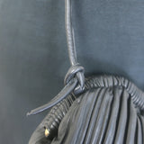 Mansur Gavriel Mini Cloud Clutch Black Pleated Leather Crossbody Bag