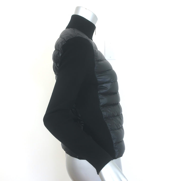 Moncler Padded Wool Zip-Up Down Puffer Cardigan Black Size Extra Small