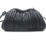 Mansur Gavriel Mini Cloud Clutch Black Pleated Leather Crossbody Bag