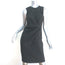 Lanvin Pleated-Side Dress Black Dotted Stretch Jersey Size 38 Sleeveless Sheath