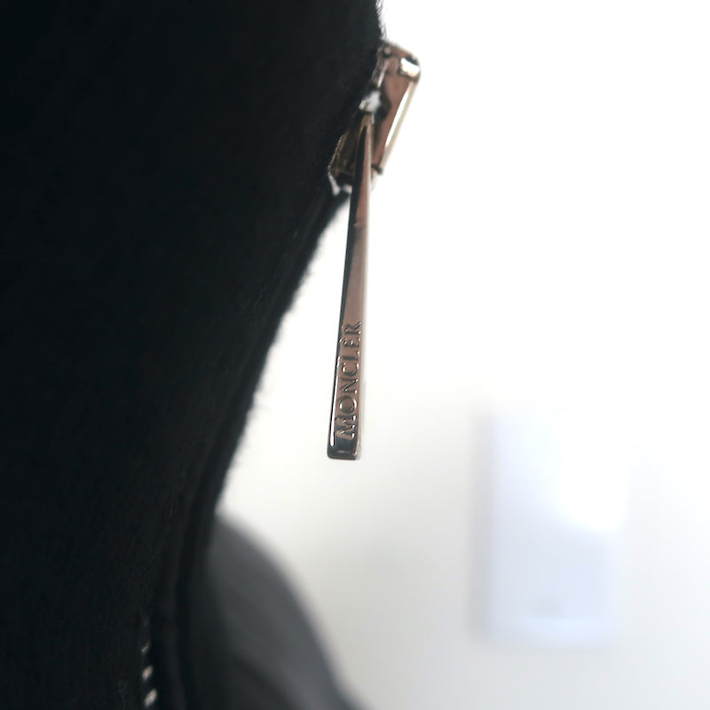 Moncler Padded Wool Zip-Up Down Puffer Cardigan Black Size Extra Small