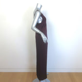 Stella McCartney Lace-Trimmed Satin Maxi Slip Dress Bordeaux Size 38 NEW