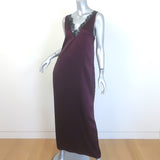 Stella McCartney Lace-Trimmed Satin Maxi Slip Dress Bordeaux Size 38 NEW