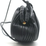 Mansur Gavriel Mini Cloud Clutch Black Pleated Leather Crossbody Bag