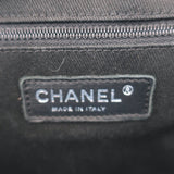 Chanel 2005 All Day Long Tweed Boston Bag Black & Beige Chevron
