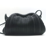 Mansur Gavriel Mini Cloud Clutch Black Pleated Leather Crossbody Bag