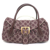 Vintage Celine Macadam Large Shoulder Bag Burgundy Triomphe Canvas