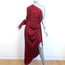 Monse One-Shoulder Pajama Dress Burgundy Satin Size 4