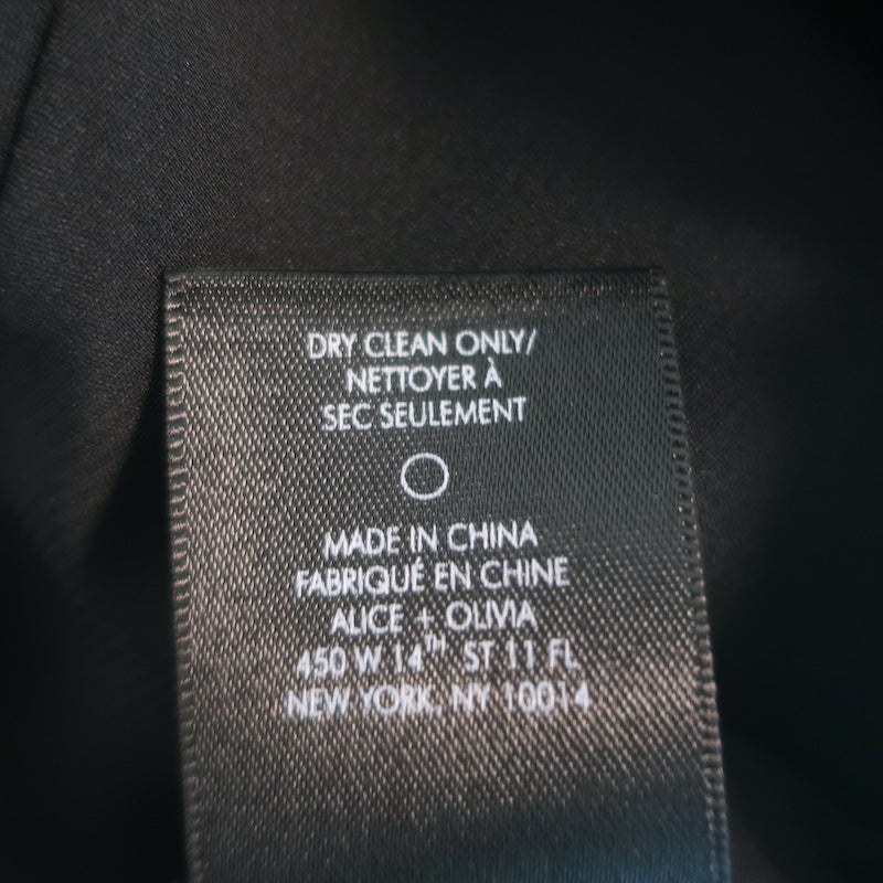 Alice + Olivia Jorah Puff Sleeve Jumpsuit Black Stretch Velvet Size 6