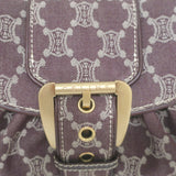 Vintage Celine Macadam Large Shoulder Bag Burgundy Triomphe Canvas