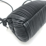 Mansur Gavriel Mini Cloud Clutch Black Pleated Leather Crossbody Bag