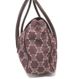 Vintage Celine Macadam Large Shoulder Bag Burgundy Triomphe Canvas