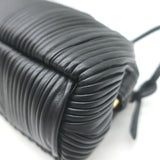 Mansur Gavriel Mini Cloud Clutch Black Pleated Leather Crossbody Bag