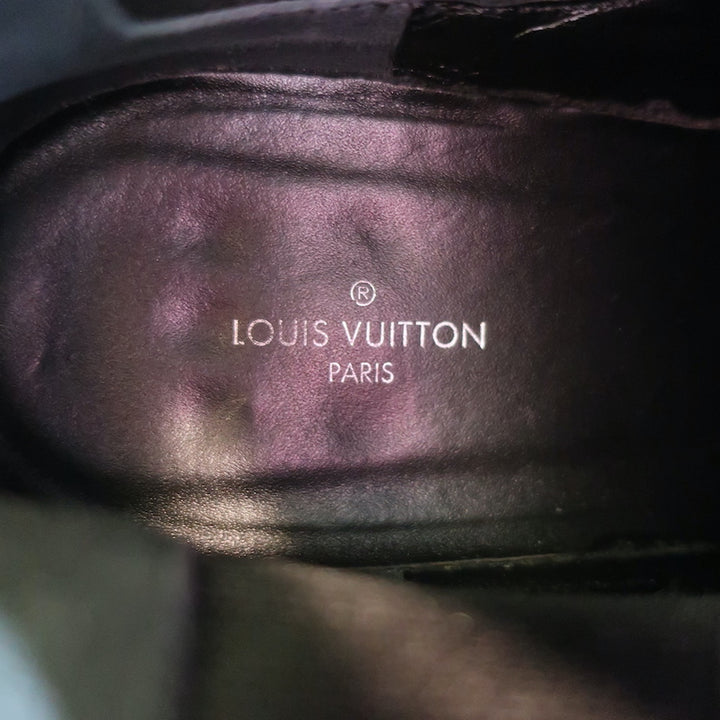 Louis Vuitton Discovery Ankle Boots Black Leather &amp; Monogram Canvas Size 37.5