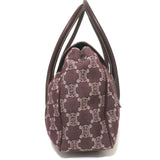 Vintage Celine Macadam Large Shoulder Bag Burgundy Triomphe Canvas