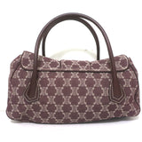 Vintage Celine Macadam Large Shoulder Bag Burgundy Triomphe Canvas